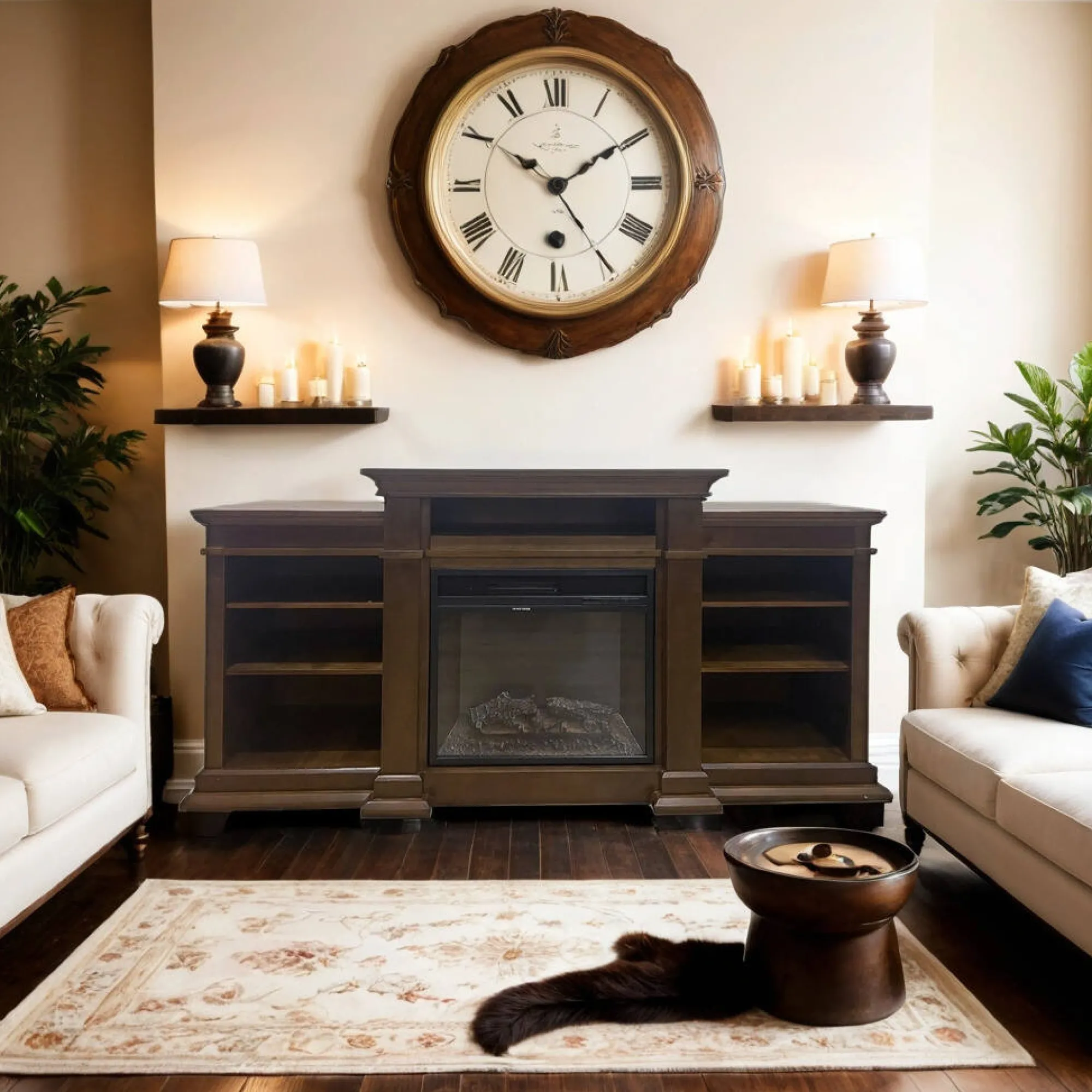 Camino elettrico Aramengo, 48x179 h85 cm,<Dmora Online