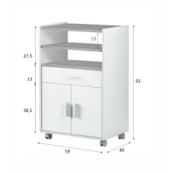 Carrello Akea, 59x40h92 cm,<Dmora Clearance