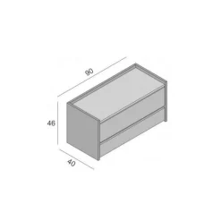 Cassapanca Sogno, 90x40h46 cm, Bianco e Rovere<Dmora New