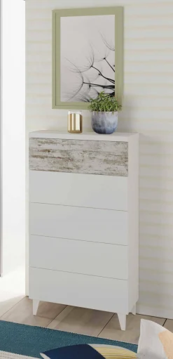 Cassettiera Aaron, 61x40h117 cm, con dettaglio<Dmora Sale
