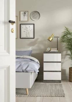 Cassettiera Accudino, 50x40 h70 cm, Cemento e Bianco<Dmora Best
