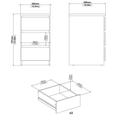 Cassettiera Accudino, 50x40 h70 cm,<Dmora Flash Sale