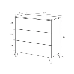 Cassettiera Acetate, 80x40h80 cm,<Dmora Flash Sale