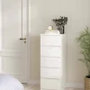 Cassettiera Achaldi, 40x50 h111 cm, Bianco<Dmora Cheap