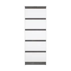Cassettiera Achaldi, 50x40 h111 cm, Cemento e Bianco<Dmora Fashion