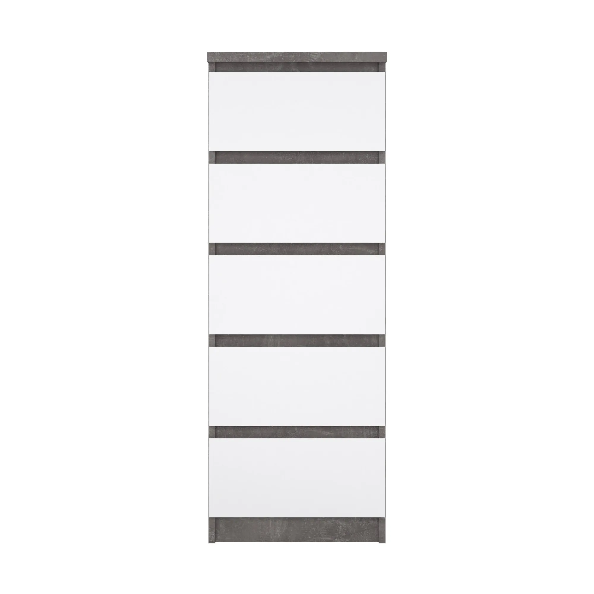 Cassettiera Achaldi, 50x40 h111 cm, Cemento e Bianco<Dmora Fashion