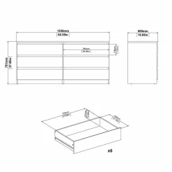 Cassettiera Aci, 154x50 h70 cm,<Dmora Clearance