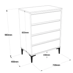 Cassettiera Adolphe, 72x45 h98 cm, Marrone e Antracite<Dmora Fashion