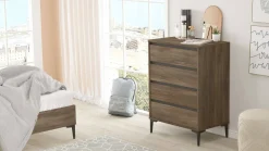 Cassettiera Adolphe, 72x45 h98 cm, Marrone e Antracite<Dmora Fashion