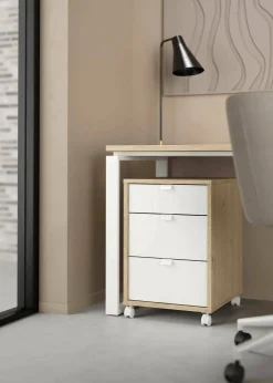 Cassettiera Agazzino, 48x41 h61 cm, Rovere e Bianco<Dmora Sale