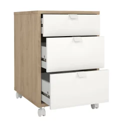 Cassettiera Agazzino, 48x41 h61 cm, Rovere e Bianco<Dmora Sale