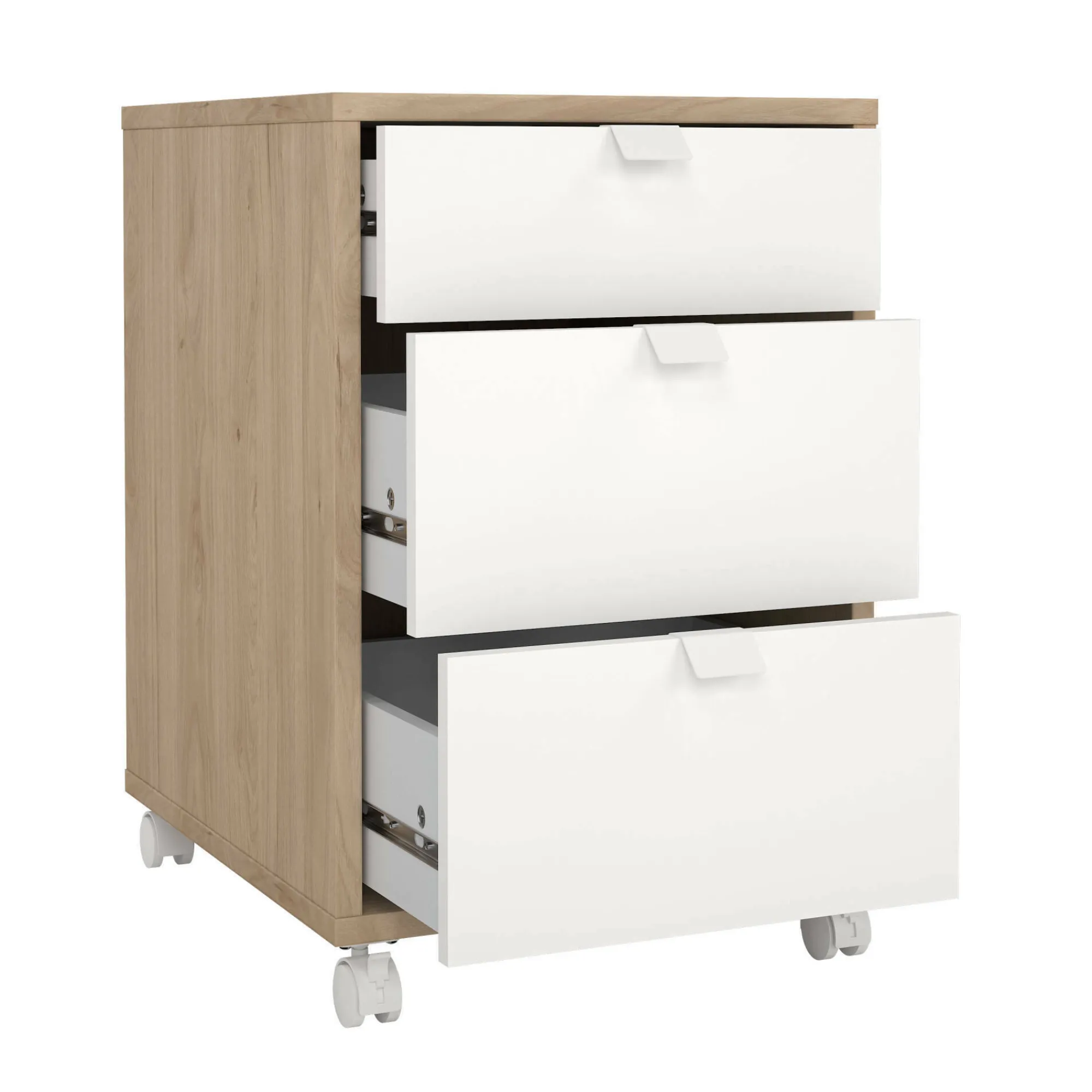 Cassettiera Agazzino, 48x41 h61 cm, Rovere e Bianco<Dmora Sale