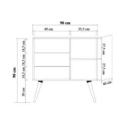 Cassettiera Ailanto, 90x40h90 cm,<Dmora Store