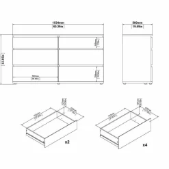 Cassettiera Albacore, 153x50 h84 cm,<Dmora Cheap