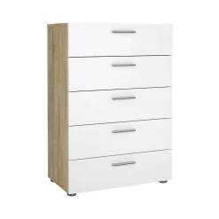 Cassettiera Alf, 70x40 h102 cm, Quercia e Bianco<Dmora Best