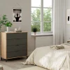 Cassettiera Alfana, 76x40h94 cm, Rovere nodi e Antracite<Dmora New