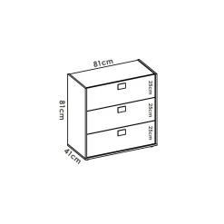 Cassettiera Alibaba, 80x43h81 cm, Rovere e Bianco<Dmora Discount