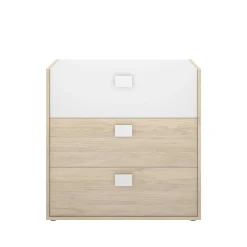 Cassettiera Alibaba, 80x43h81 cm, Rovere e Bianco<Dmora Discount