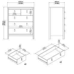Cassettiera Alulim, 48x82 h99 cm,<Dmora Cheap