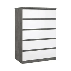 Cassettiera Ansel, 50x77 h111 cm, Cemento e Bianco<Dmora Cheap