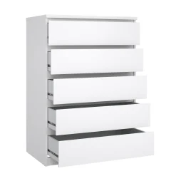 Cassettiera Ansel, 77x50 h111 cm, Bianco<Dmora New