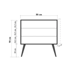 Cassettiera Apricale, 80x40h90 cm,<Dmora Best Sale