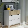 Cassettiera Archi, 71x40 h76 cm, Bianco e Rovere<Dmora Best Sale
