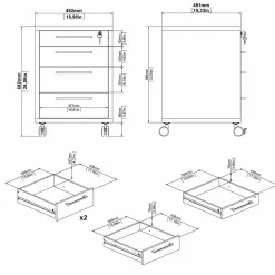 Cassettiera Ariosto, 48x49 h68 cm,<Dmora Cheap