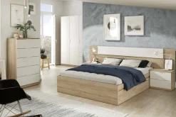 Cassettiera Armenia, 60x40h110 cm, Rovere e Bianco<Dmora Outlet