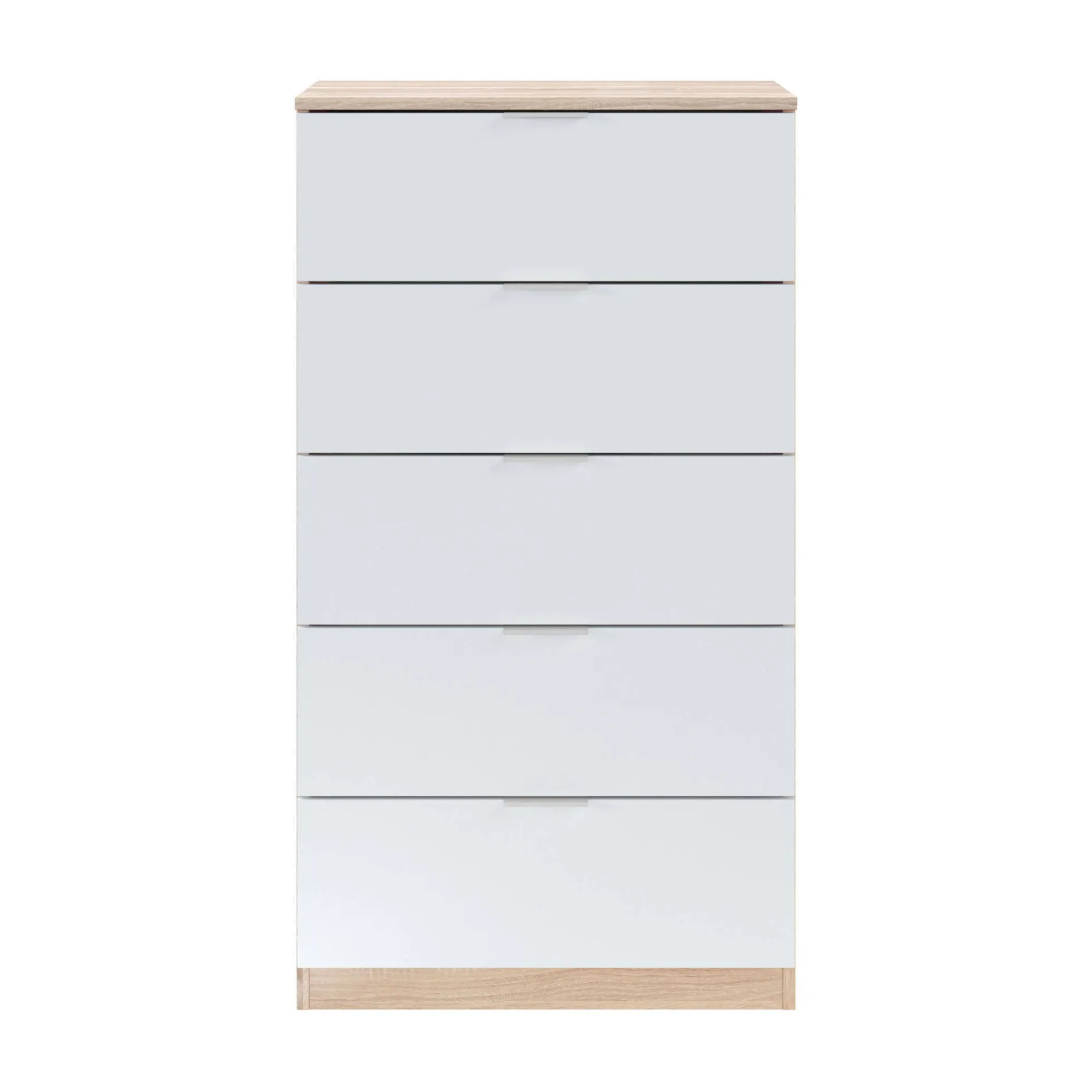 Cassettiera Armenia, 60x40h110 cm, Rovere e Bianco<Dmora Outlet
