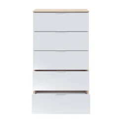Cassettiera Armenia, 60x40h110 cm, Rovere e Bianco<Dmora Outlet