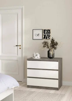 Cassettiera Artic, 50x77 h70 cm, Cemento e Bianco<Dmora Flash Sale