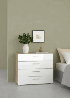 Cassettiera Arwen, 70x40 h76 cm, Quercia e Bianco<Dmora Sale