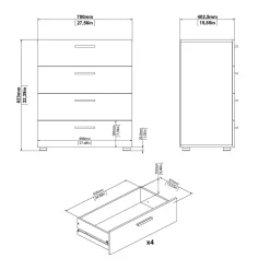 Cassettiera Asam, 70x40 h82 cm, Quercia e Bianco<Dmora Cheap