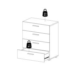 Cassettiera Asam, 70x40 h82 cm, Quercia e Bianco<Dmora Cheap