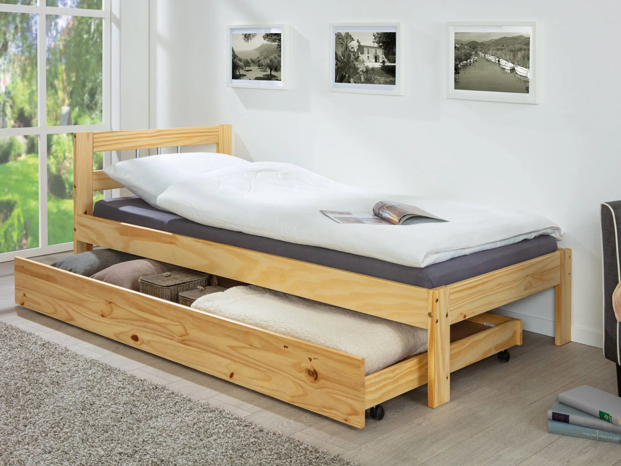 Cassettiera Augsburg, Settimino multiuso, Comò camera da letto, Mobile con cassetti, 199x22 h94 cm, Naturale<Dmora Flash Sale