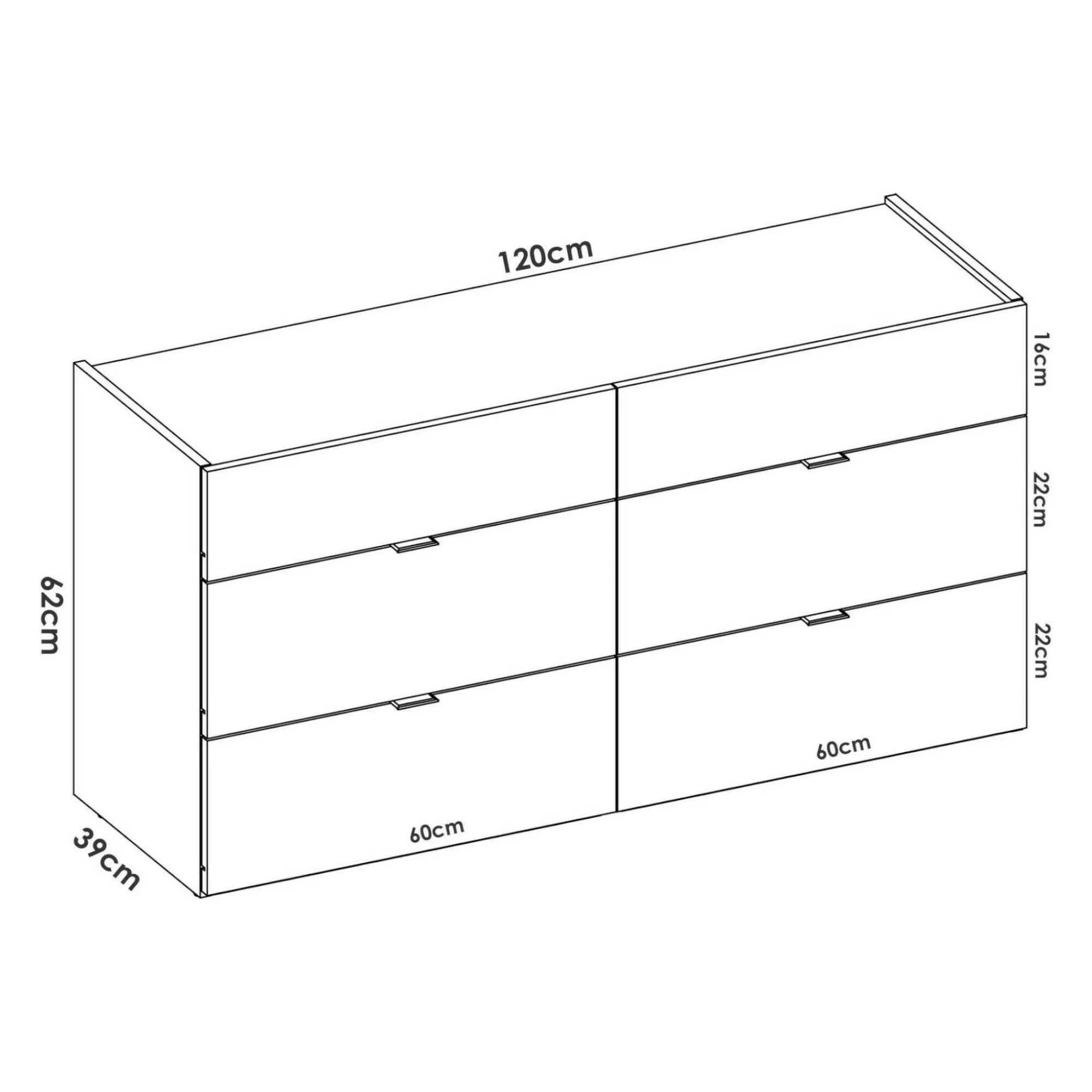 Cassettiera Avana, 120x39h62 cm,<Dmora Flash Sale