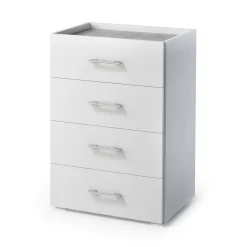 Cassettiera Avim, 50x41h87 cm, Bianco e Cemento<Dmora Shop