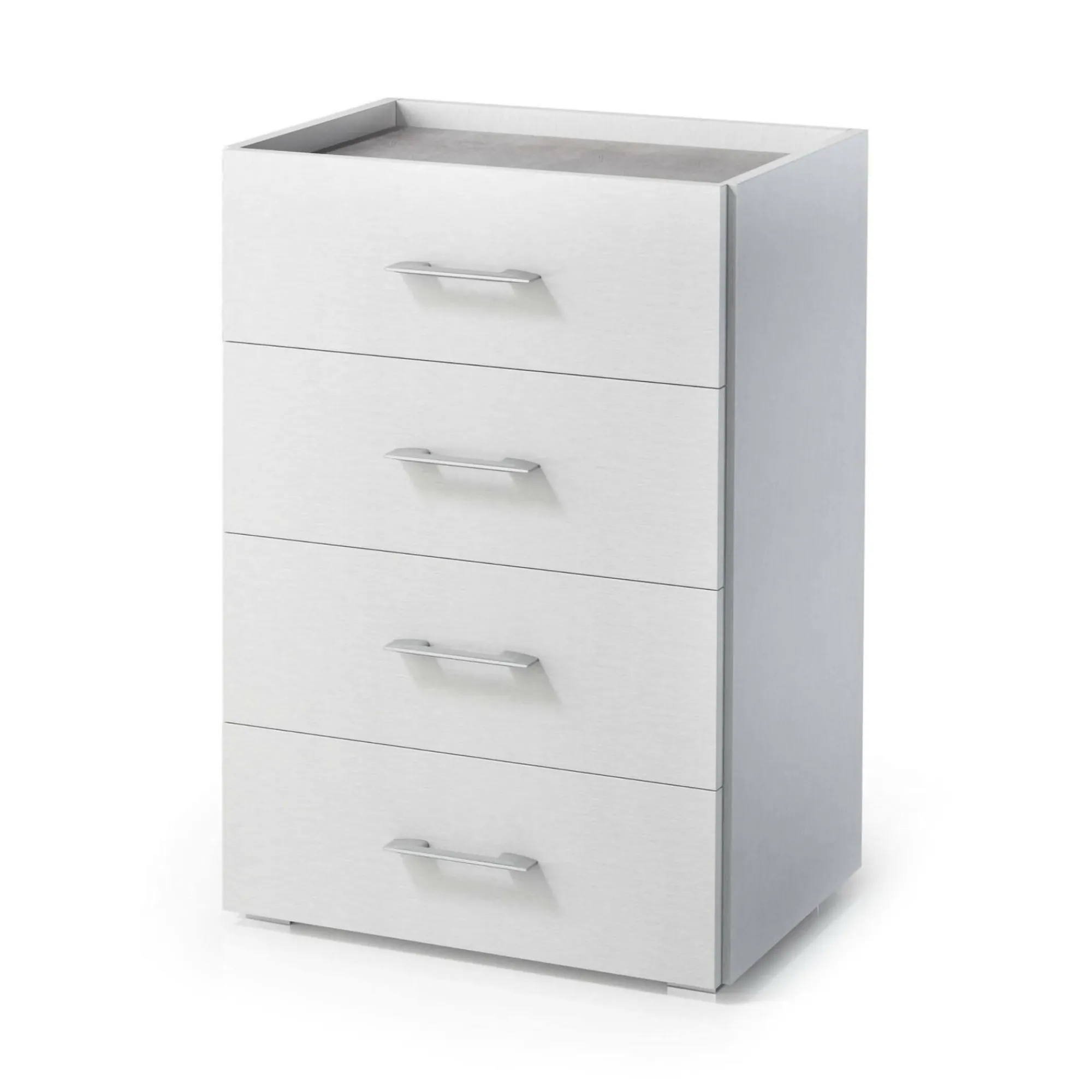 Cassettiera Avim, 50x41h87 cm, Bianco e Cemento<Dmora Shop