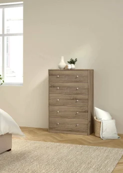 Cassettiera Contessa, 30x72 h108 cm, Rovere<Dmora Best Sale