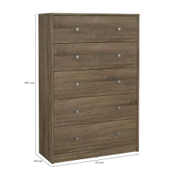 Cassettiera Contessa, 30x72 h108 cm, Rovere<Dmora Best Sale