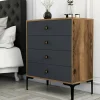 Cassettiera Daceitun, 76x40h91 cm, Noce e Antracite<Dmora Sale