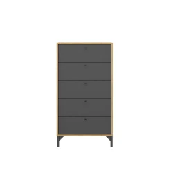 Cassettiera Dlovati, 60x40h127 cm, Rovere e Antracite<Dmora Cheap