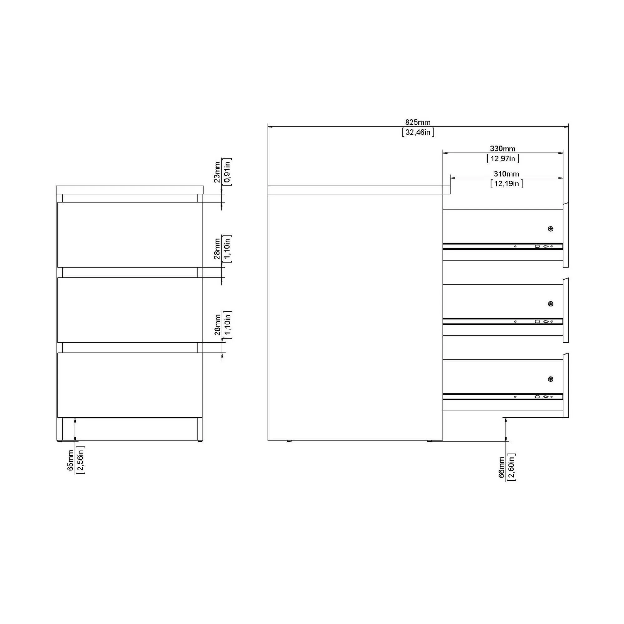 Cassettiera Drepett, 50x40 h70 cm,<Dmora Online
