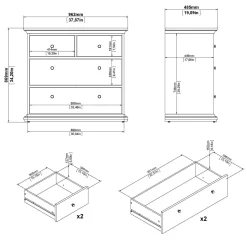 Cassettiera Dribold, 96x49 h87 cm,<Dmora Store