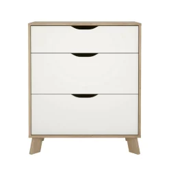 Cassettiera Drinco, 40x79 h92 cm, Rovere e Bianco<Dmora Discount