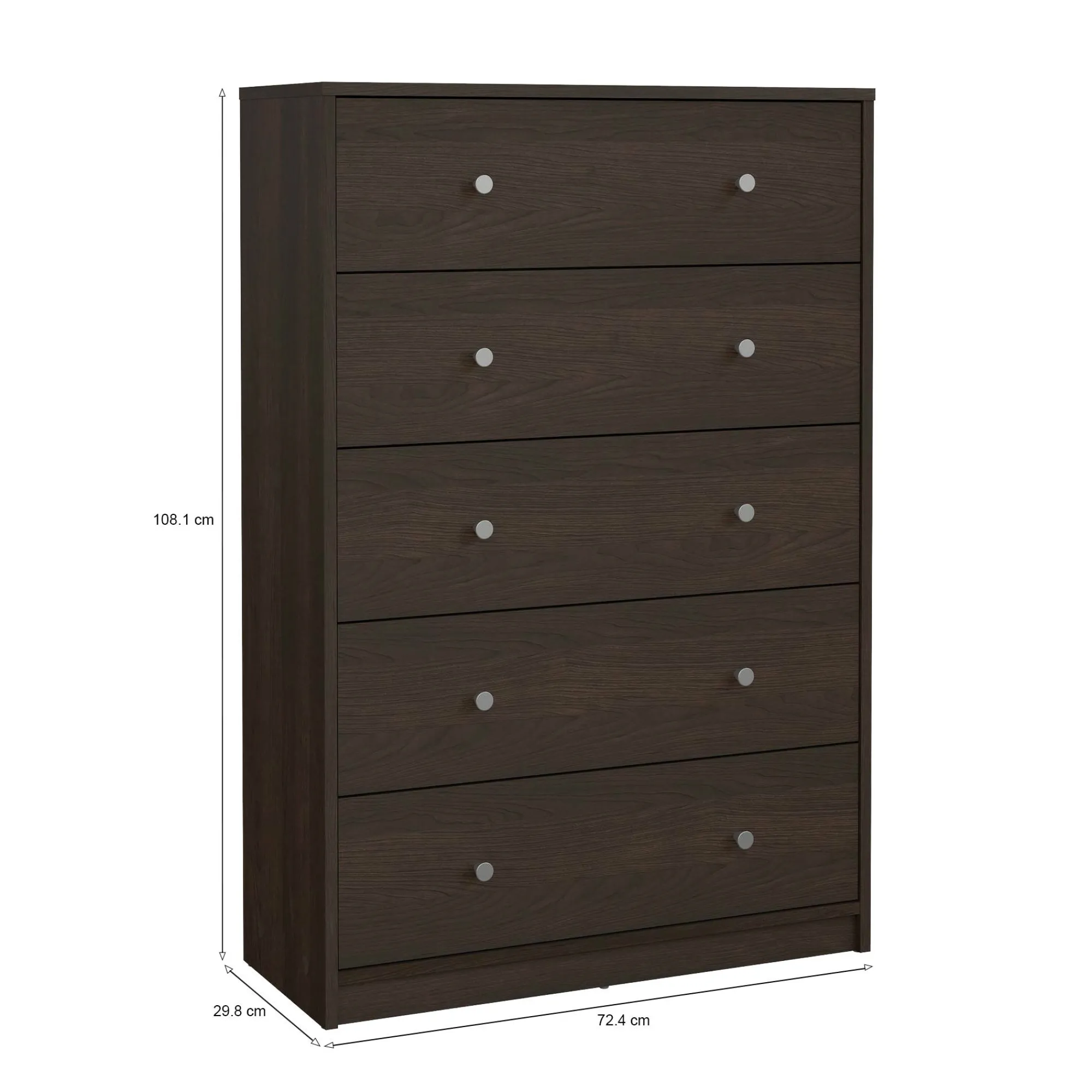 Cassettiera Dripar, 72x30 h108 cm,<Dmora Fashion