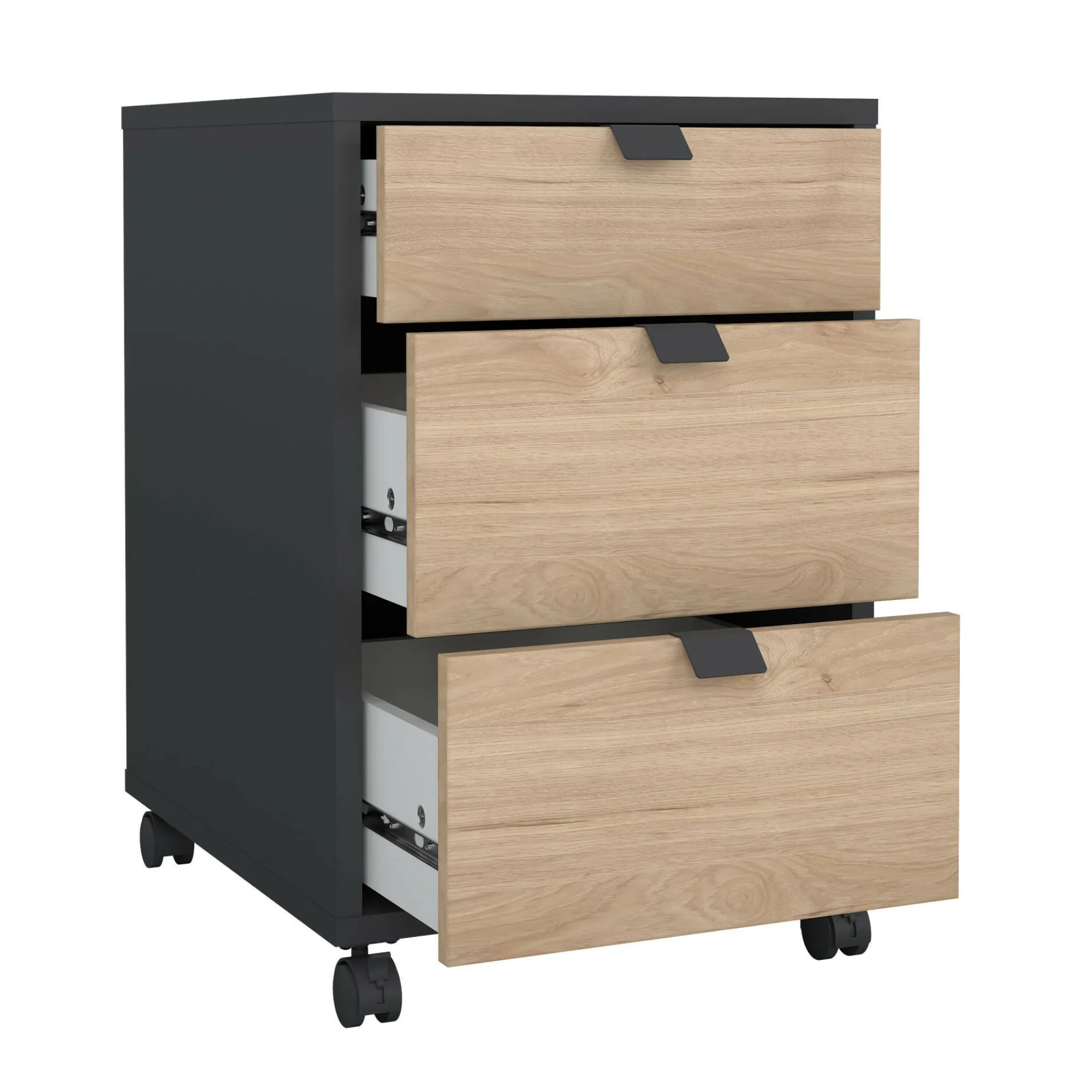 Cassettiera Drispol, 48x41 h61 cm, Rovere e Grigio<Dmora Cheap
