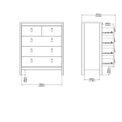 Cassettiera Drizzol, 38x82 h99 cm,<Dmora Outlet