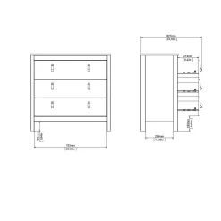 Cassettiera Drobbiat, 38x82 h80 cm,<Dmora Outlet